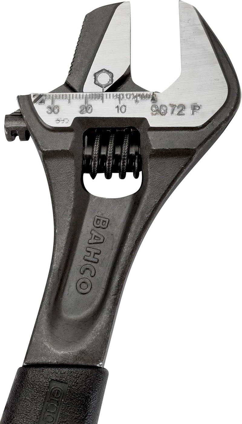 Bahco 6" SAE Ergo Combination Industrial Black Finish Adjustable/Pipe Wrench, Reversible Jaw for Dual Functionality, Aggressive Angled Teeth, True Ergo Thermoplastic Handle, and Slim Tapered Jaws - Image 3